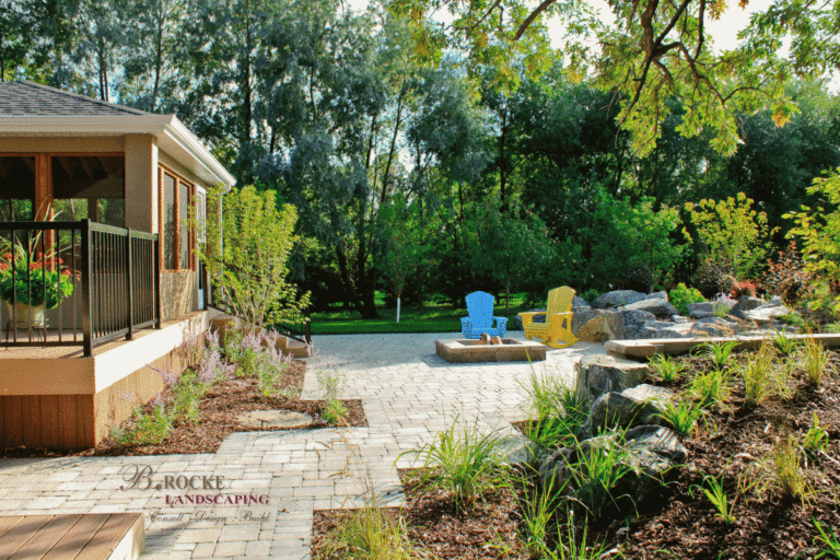 Stone Patio| Black Granite | Berm | B. Rocke Landscaping | Winnipeg, Manitoba